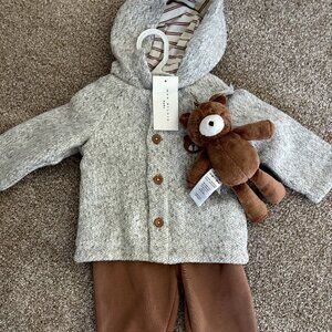 NEW 6 Month Max Studio Baby 3 Piece Hooded Jacket/Pants/Stuffie